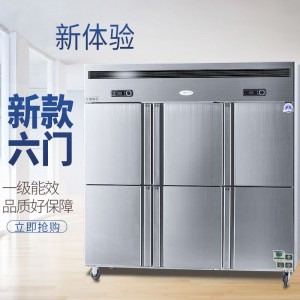 双温六门冰柜 商用立式大容量纯铜管冰箱