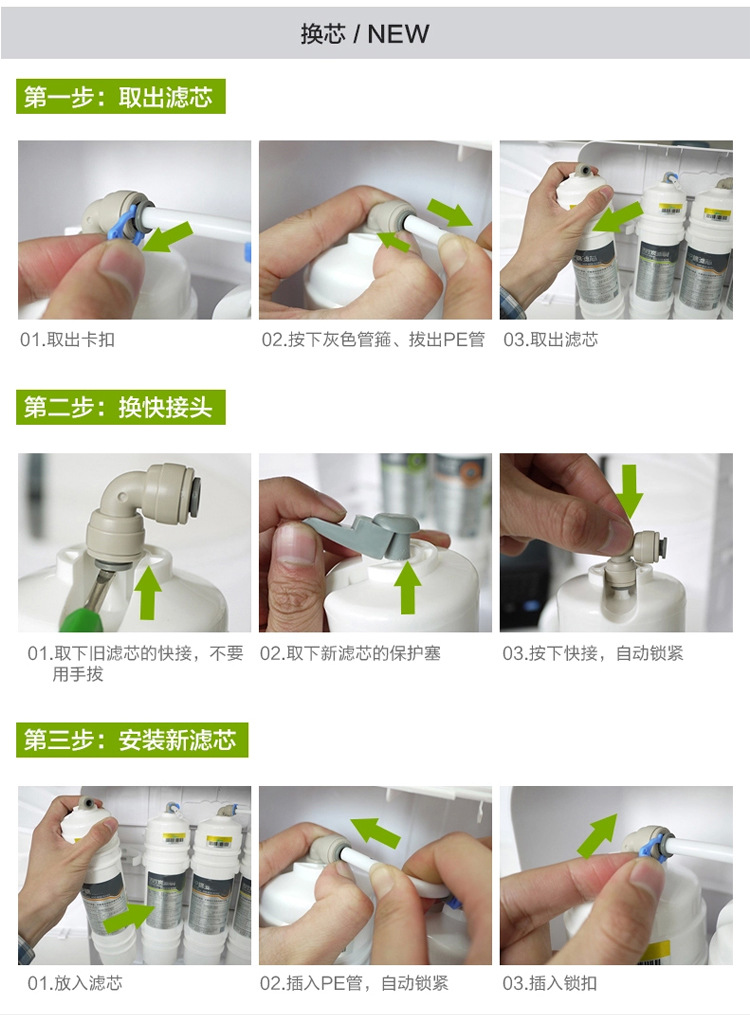 家用商用箱式苹果6代净水器RO反渗透纯水机直饮机过滤器整机散件