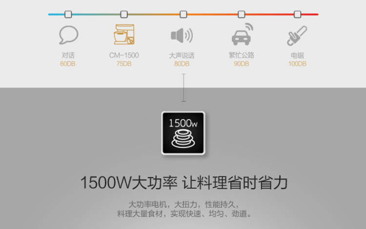 卡士Couss CM-1500厨师机家用和面机商用全自动揉面搅面器打蛋机