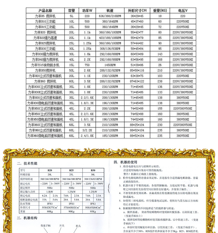 力丰B30搅拌机 商用多功能打蛋器 和面机 打蛋机30L 蛋糕搅拌机