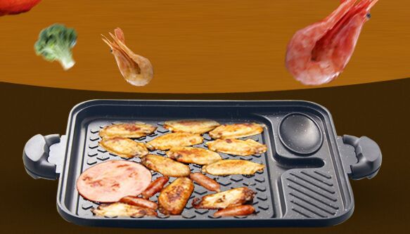 电烤盘长方形韩式烤肉盘烧烤炉店商用漏油不粘烤盘烧烤工具