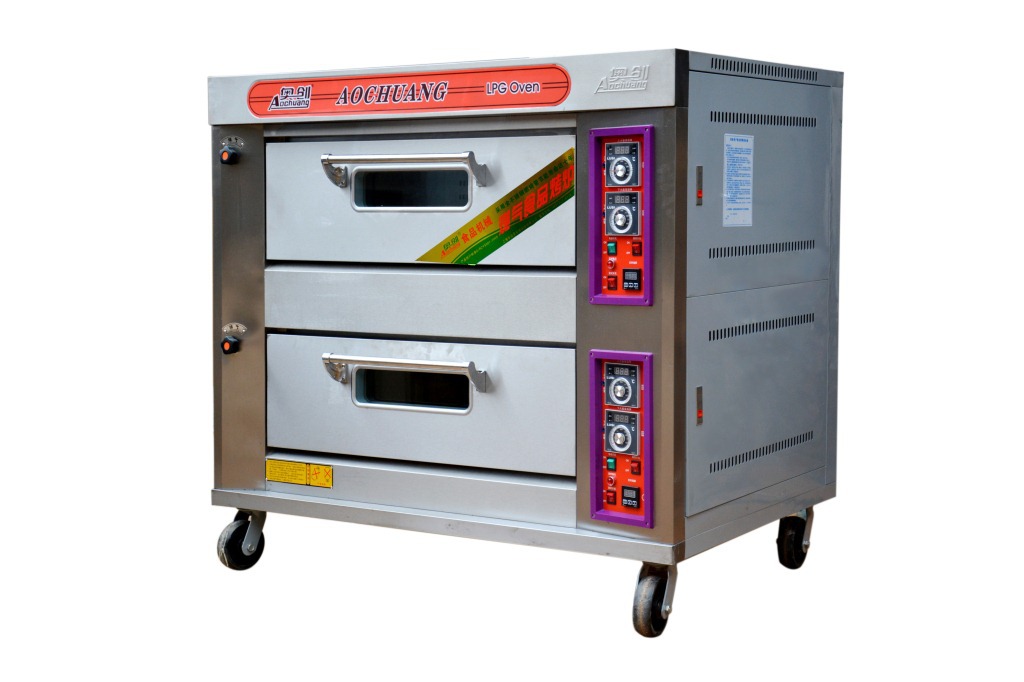 厂家直销 燃气双层四盘烤箱 烤炉 烘焙设备 商用煤气节能烘烤炉
