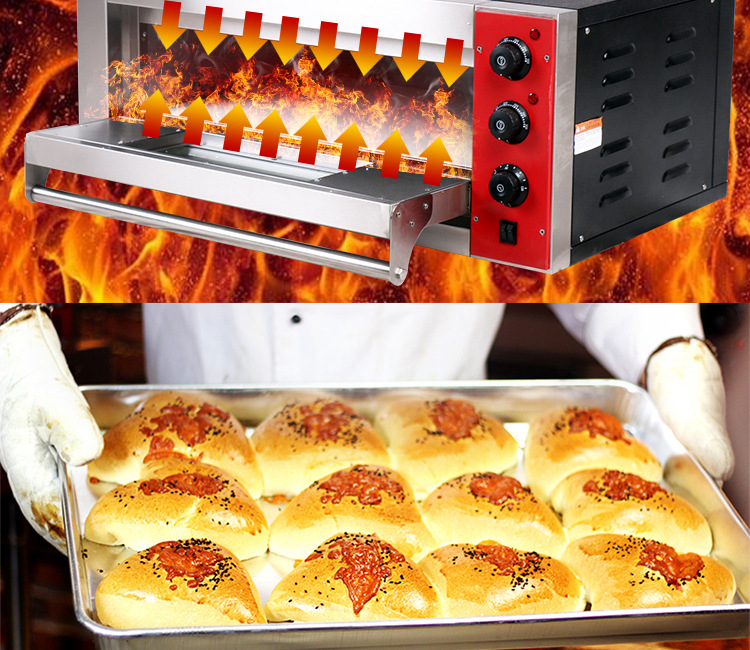 商用电烤箱 单层双盘披萨炉 食品烘焙炉 蛋糕面包蛋挞电烘炉设备