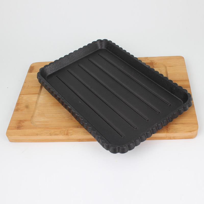 方形西餐牛排铁板 烧烤盘 家用铁板烧电磁炉 烤肉盘子 韩国烤肉锅