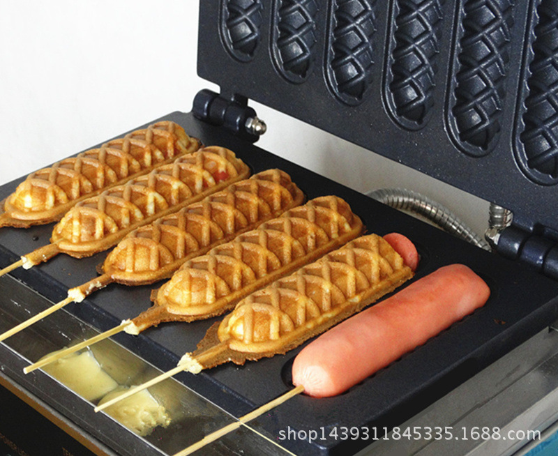 商用香酥机电热五格香酥机烤肠机法式热狗机器玛芬热狗棒机