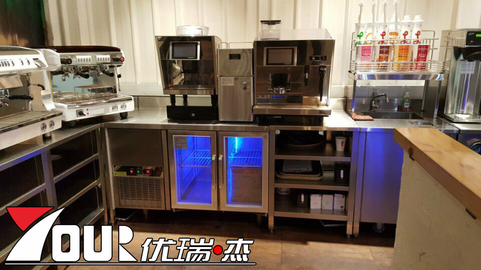 咖啡机 定做不锈钢水吧台商用奶茶店饮品店操作台吧台制冰机