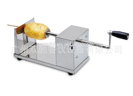 广州厂家直销双驰商用手动不锈钢薯塔机旋风切片土豆机创业设备