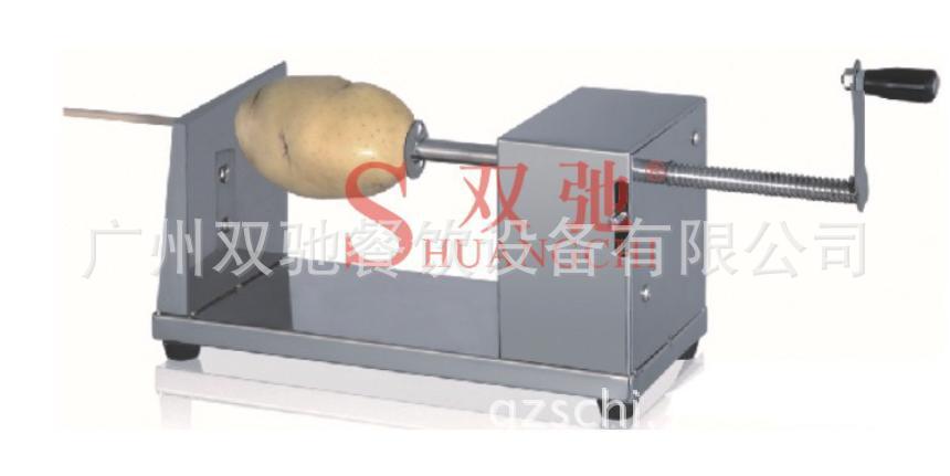 广州厂家直销双驰商用手动不锈钢薯塔机旋风切片土豆机创业设备