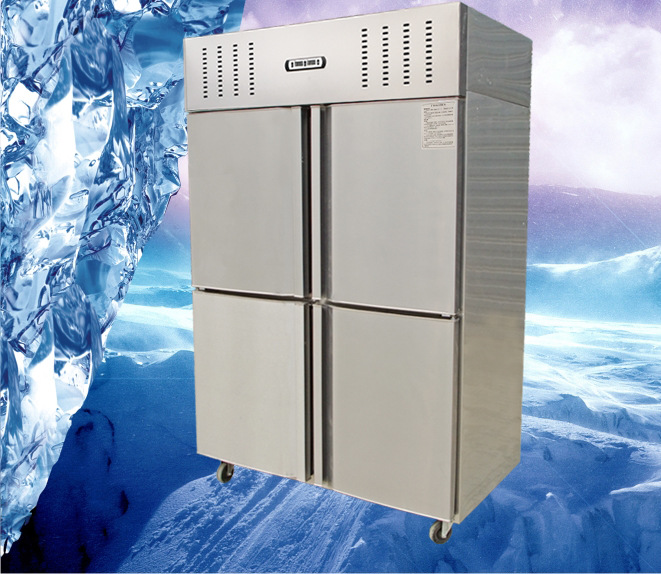 新款尚雪四门双机双温厨房冰柜4门商用立式冰箱冷藏冷冻冷柜联保