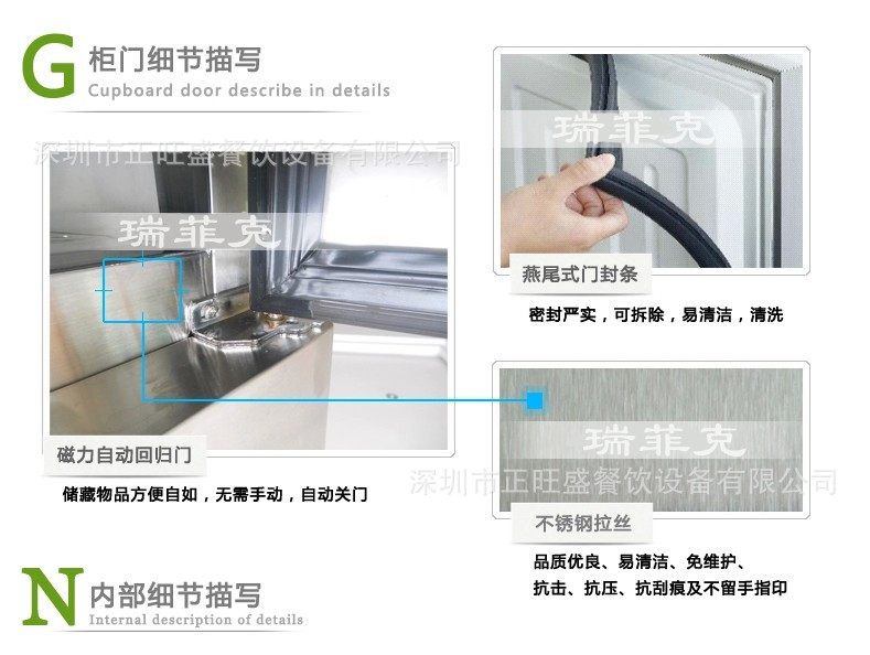 厂家直销商用四门冰箱单温冷冻负28度不锈钢立式冷柜厨房无霜冰柜