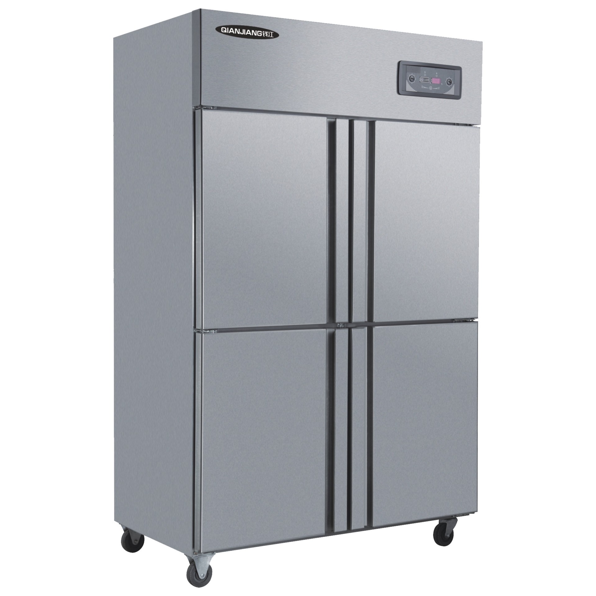 钱江四门厨房冰柜 双温商用全不锈钢冰箱 冷藏冷冻立式冷柜批发