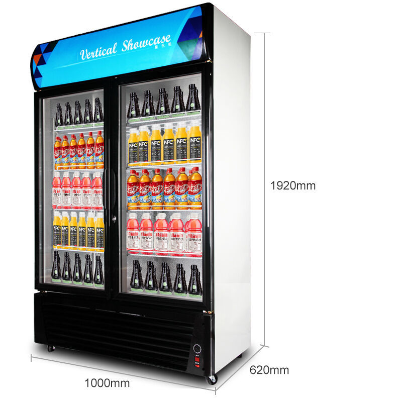 德玛仕商用 展示柜立式冰柜商用 士多小卖部冷藏柜 双门-760L