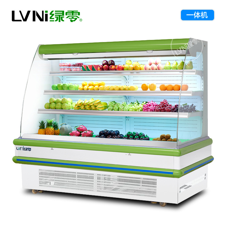 绿零分体式超市便利店水果蔬菜饮料酸奶敞开式冷藏展示冰柜厂家