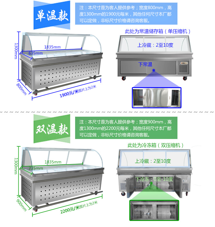 鸭脖展示柜熟食保鲜冷藏冰柜超市卤菜冷柜全商用不锈钢冷柜冷藏柜