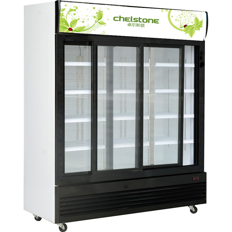 冰柜三门展示柜移门保鲜柜立式无霜风冷单温超市商用冷藏饮料柜