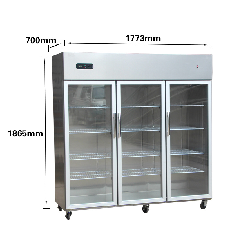 铭雪立式展示柜厨房柜冷柜水果保鲜柜饮料柜陈列柜三门冷藏柜冰柜