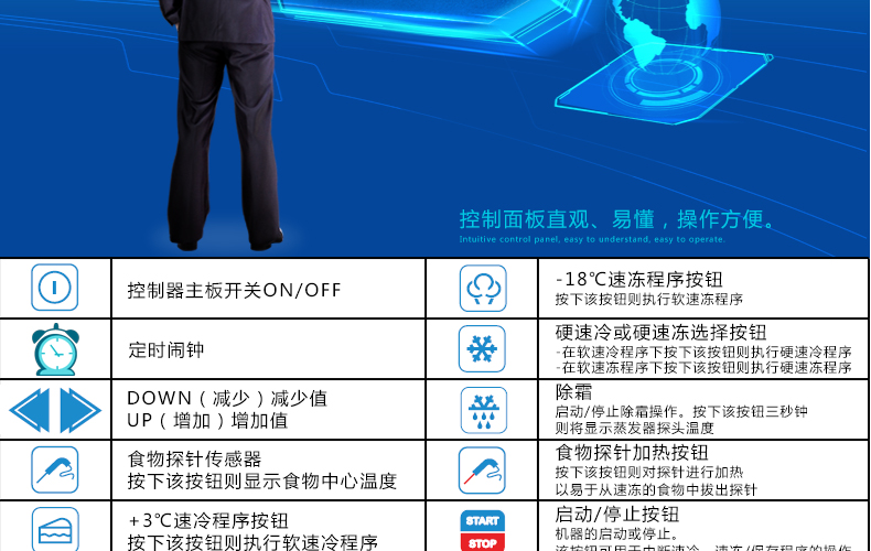 商用冷柜厨房速冻急冻柜 蛋糕速冻柜 面团冷冻柜 -40°急冻柜