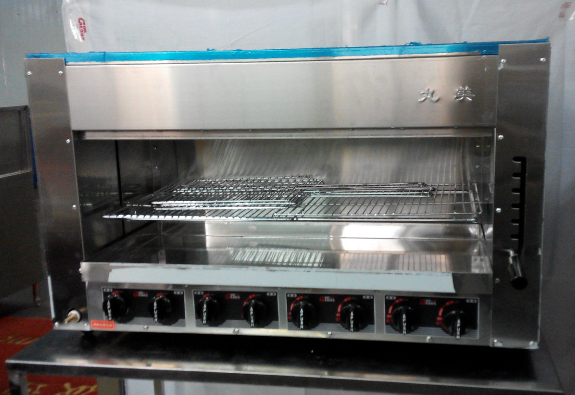 2014 热款丸美牌商用烤鱼炉 8头燃气红外线面火炉 上火下烤式烤箱