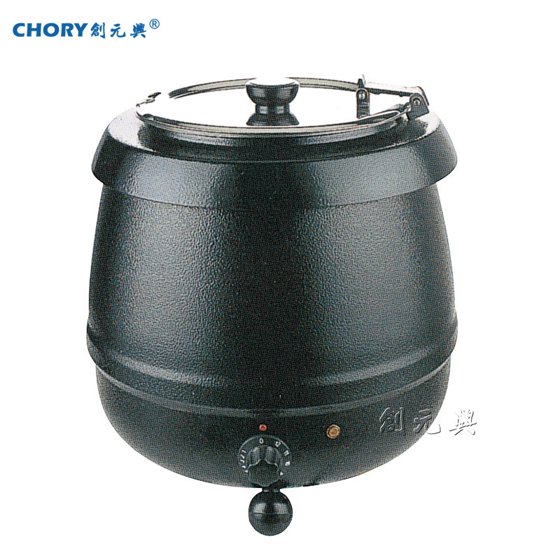 正品1号10升商用黑色电子暖汤煲 10公斤保温粥炉 圆形自助餐汤炉