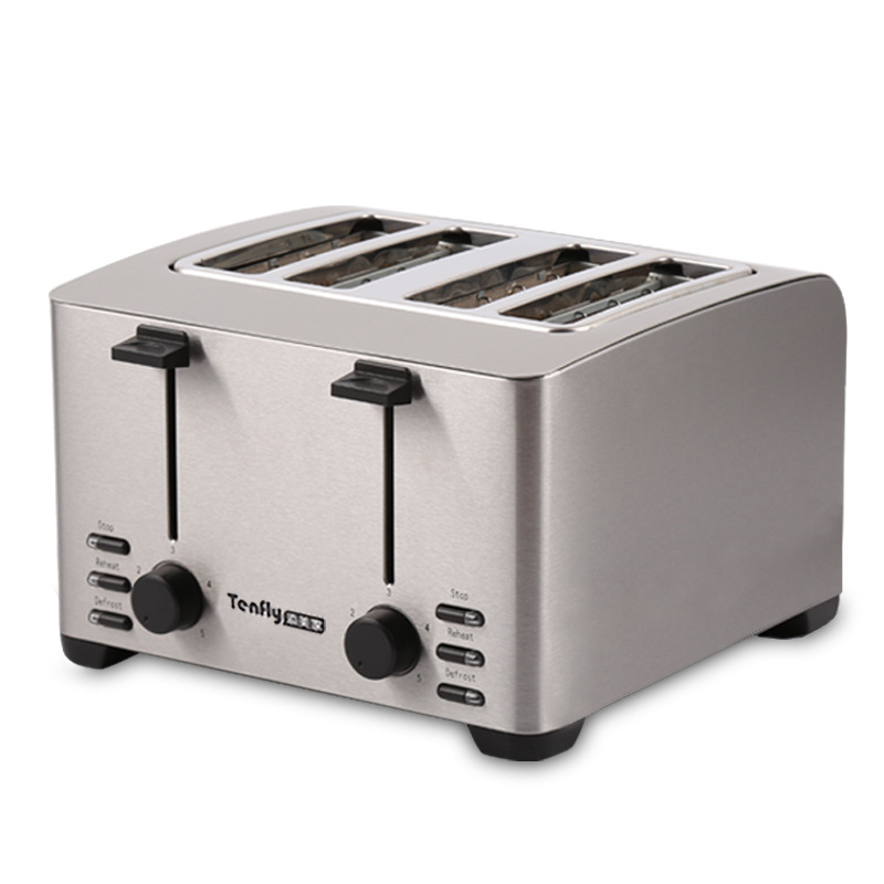 厂家直销添美家多士炉烤面包机不锈钢4片吐司机家用商用早餐机