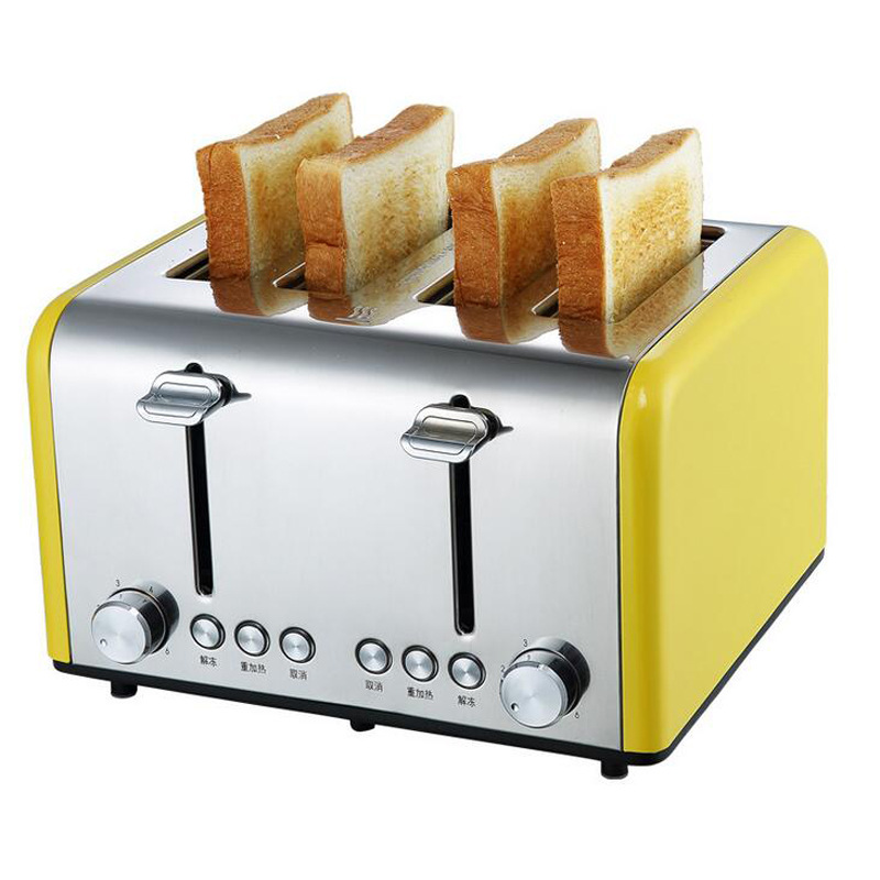 多功能多士炉不锈钢 6档吐司机早餐机烤面包机家用四4片商用