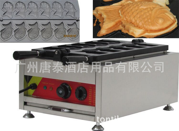 商用六格鲷鱼烧机器台湾五谷鱼鲷鱼烧电热单板鲷鱼烧机松饼华夫机