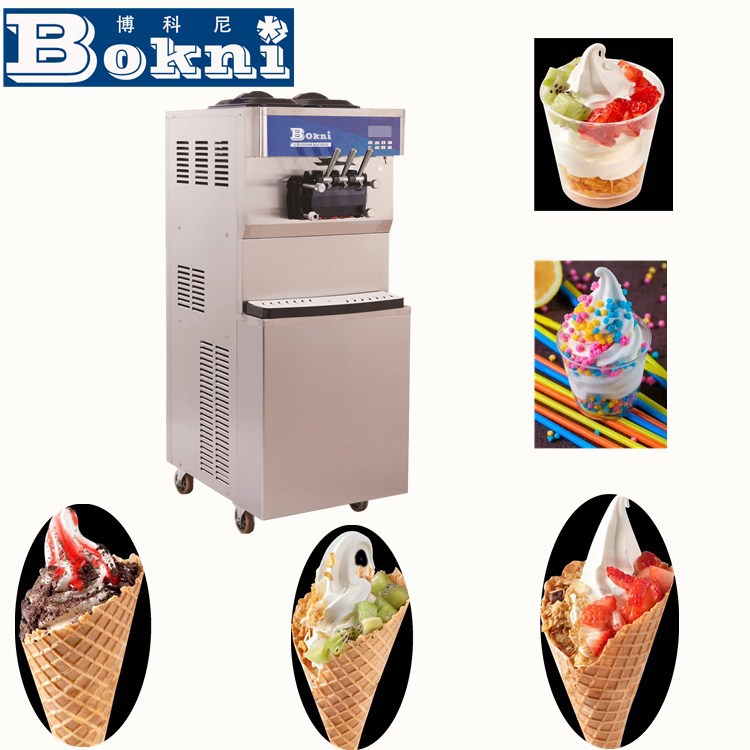 上海博科尼BKN-PO36蛋仔冰淇淋机商用抹茶冰激凌机三色软冰淇淋机