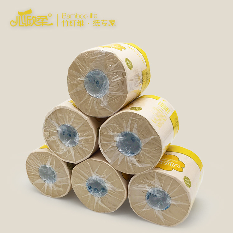 心欣柔竹浆纸巾生活用纸厕纸 本色无心卷纸卫生纸 厂家直销包邮