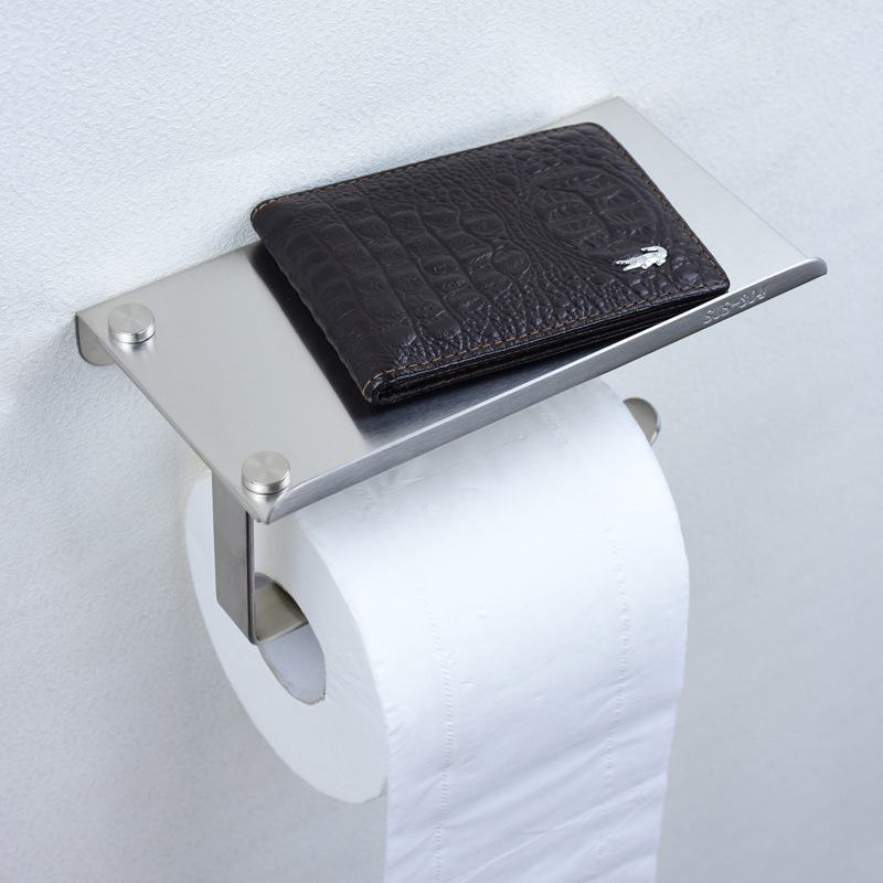 厂家直销304不锈钢手机置物架纸巾架酒店挂式厕所卷纸盒卫浴挂件