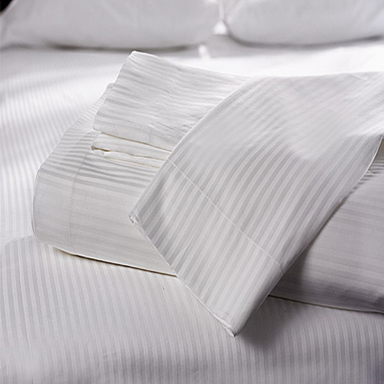 天姿 1公分全棉缎条四件套五星级主题酒店宾馆客房布草量大从优