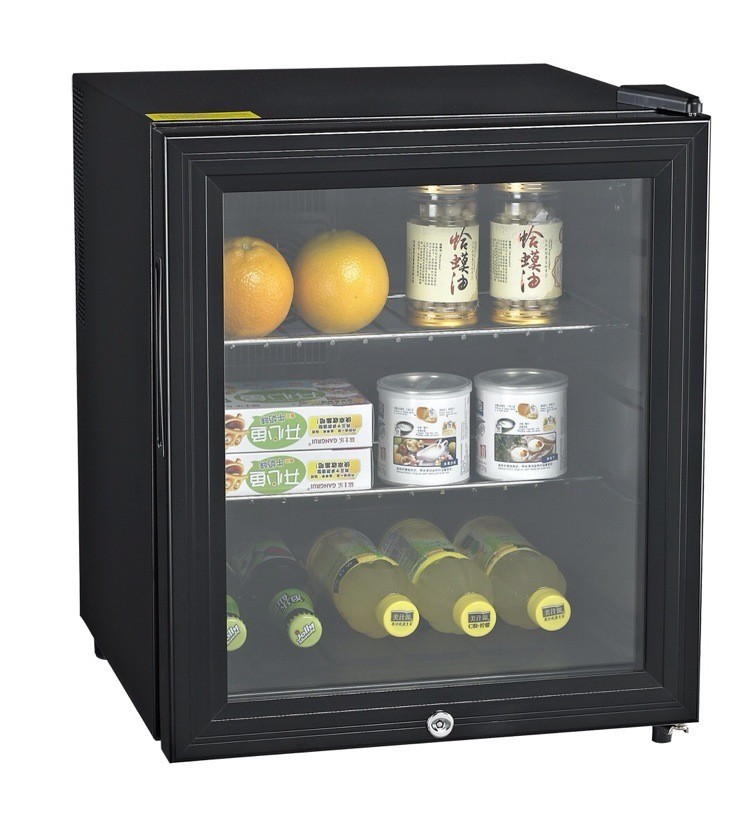 42升小冰箱迷你酒店家用带锁玻璃门小型客房冰箱食品冷藏箱