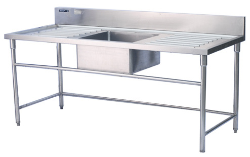 不锈钢厨具厂家直销供应剖鱼工作台 厨房案板操作台 调理打荷台柜