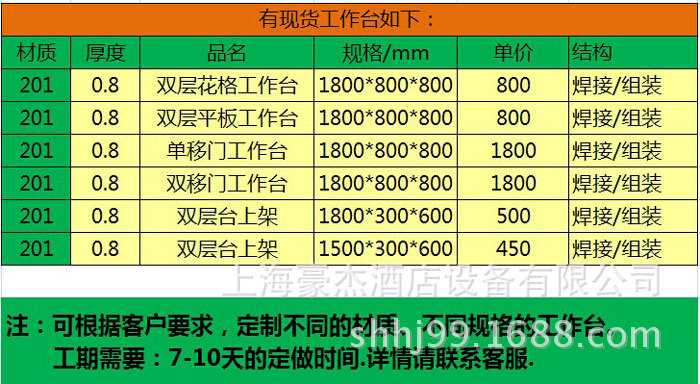 不锈钢双移门工作台工作柜操作台单通双通打荷台拉门 调理柜